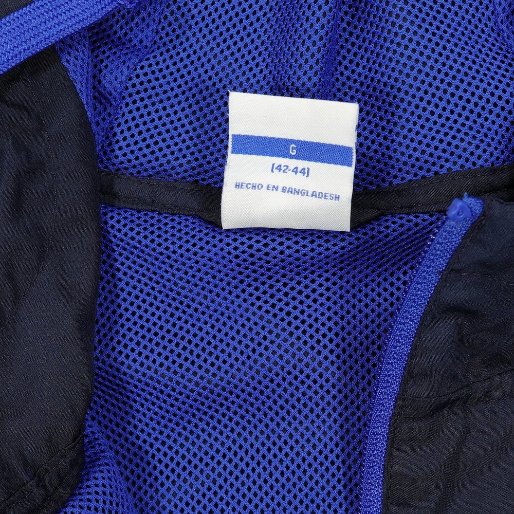 Starter Jacket Mens Large Navy Blue Royal Blue Hooded Mesh Lined Windbreaker Zip - Picture 4 of 9